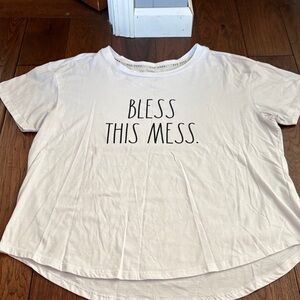 Rae Dunn White 'Bless This Mess' Tee